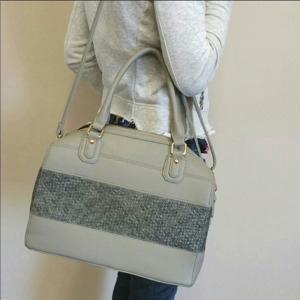 Last 1! Boutique-Pink Haley Gray Two Tone Satchel